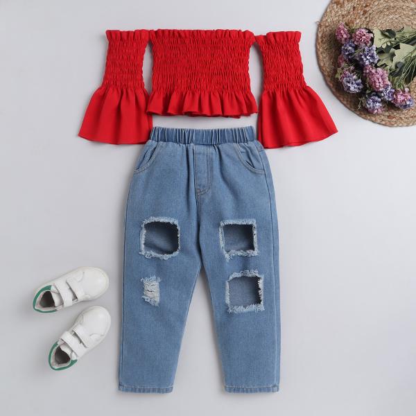 AG FASHION Girls Casual Top Jeans/Jeans Top Set for Girls (Mask Free) (7-8  Years) Red : Amazon.in: Clothing & Accessories